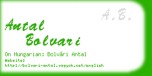 antal bolvari business card