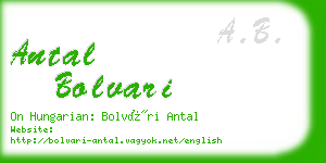 antal bolvari business card